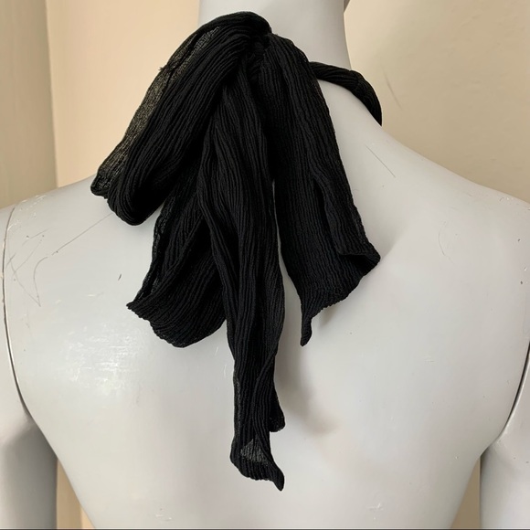 MAGGY LONDON Silk Halter Fit & Flare Midi Dress Black LBD Party Size 6P - Picture 10 of 16